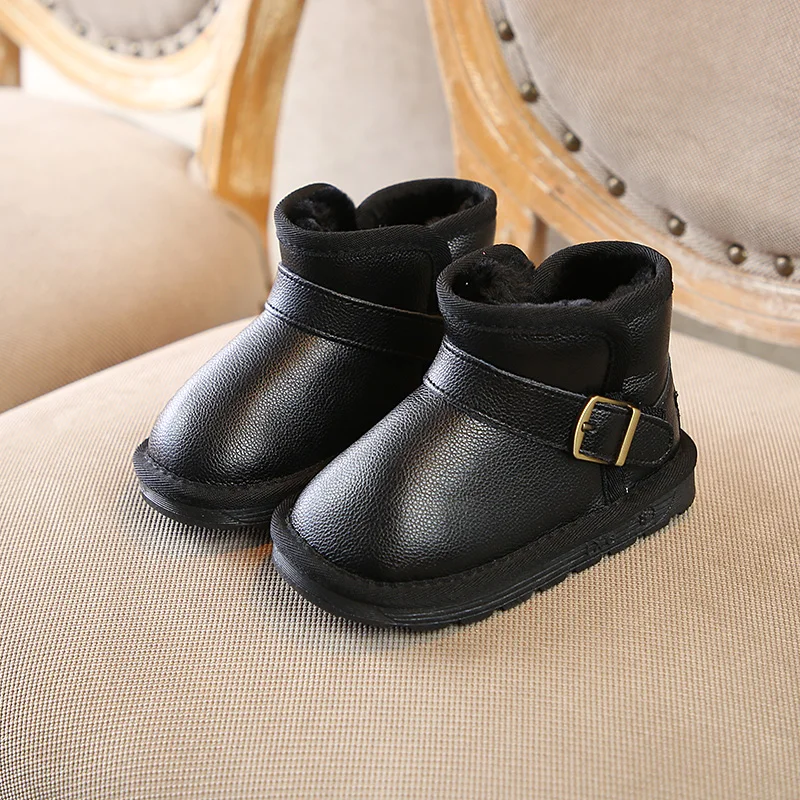 Детские зимние сапоги г. Новая зимняя кожаная школьная обувь для девочек водонепроницаемые теплые ботинки для мальчиков от 1 до 15 лет