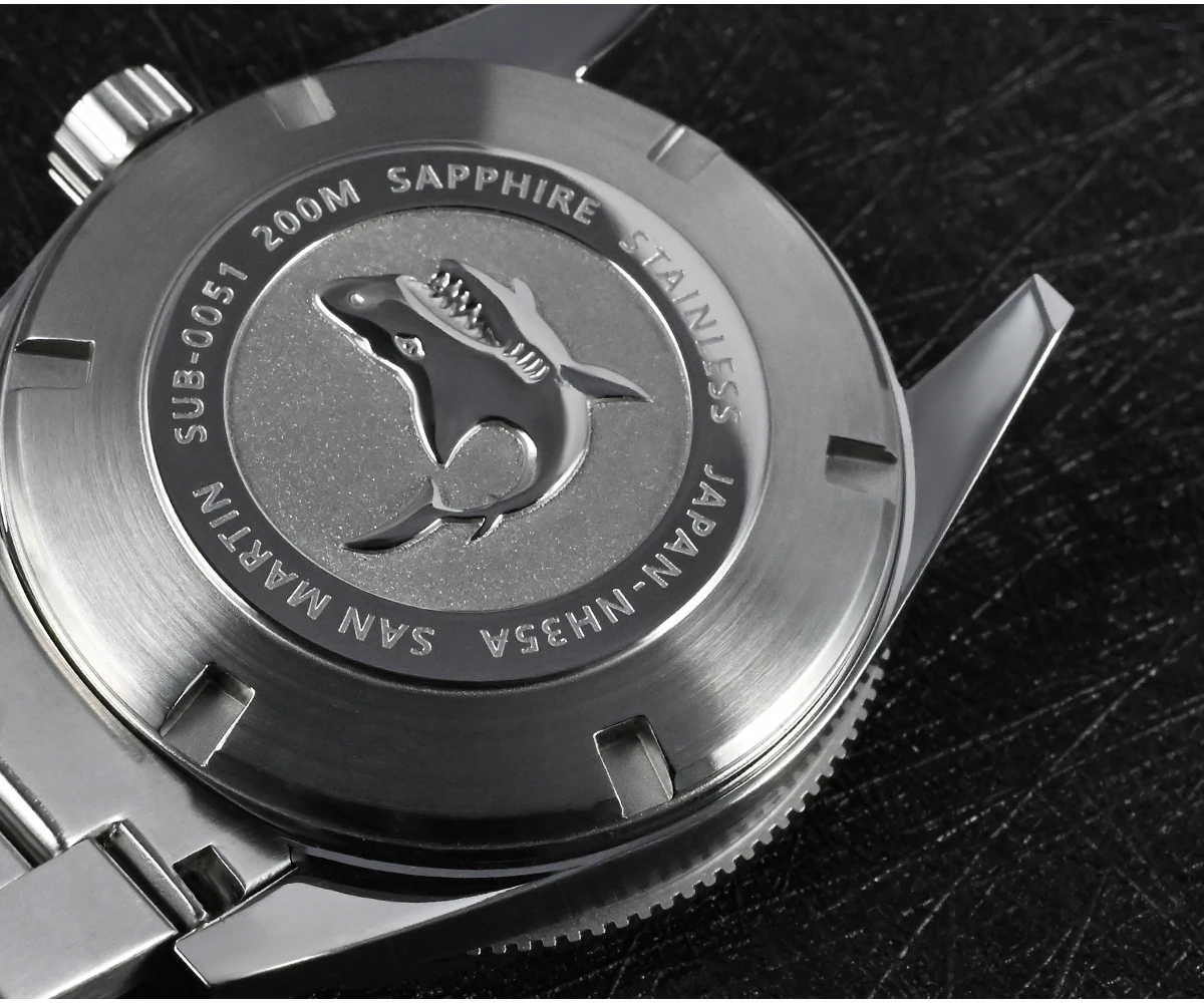 San martin-メンズ自動巻き時計,39.5mm,サンドイッチダイヤルnh35,自動