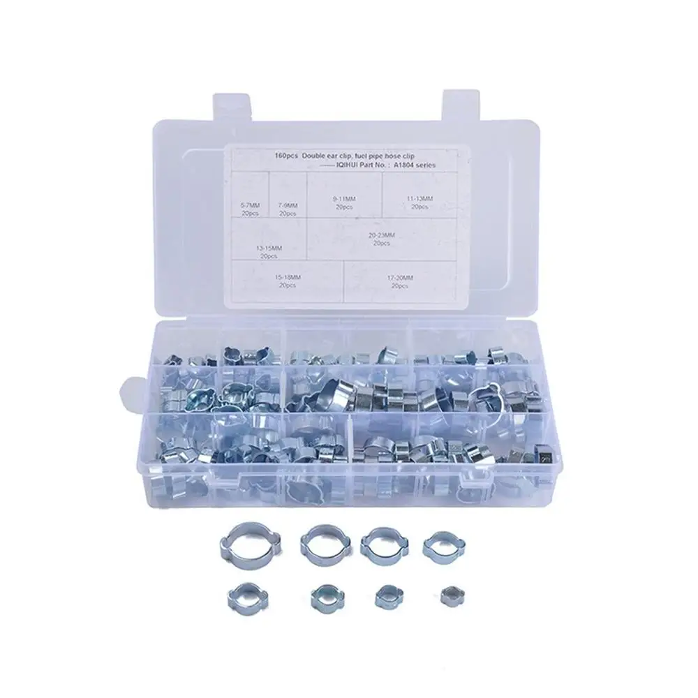 

160pcs Universal Utility Auto Parts Replacement Parts Binaural Clamp Professional Material Durable Life Not Easy To Damage