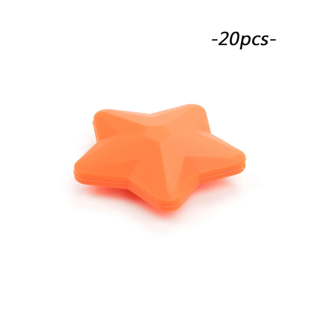 orange LOFCA 20 шт Силиконовые Прорезыватели для зубов, Детские Прорезыватели со звездами, Пищевая силиконовая соска-подвеска, BPA бесплатно, DIY бусины для изготовления ювелирных изделий - Цвет: orange