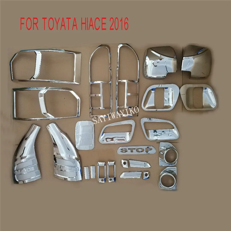 25PCS ABS Chrome plated trim accessories plated For Toyota Hiace 2015 2016 2017 2018 Car exterior refit is special