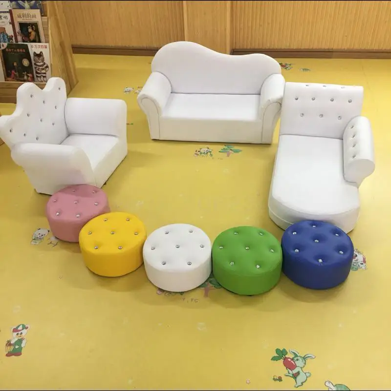 Специальное предложение! Детский диван-стул для детского сада, Корейская кожа, милая детская корона, маленький диван принцессы для девочек - Цвет: same as picture 20
