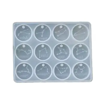 

Crystal Epoxy Resin Mold 12 Constellations Pendant Casting Silicone Mould DIY Crafts Jewelry Making Tool