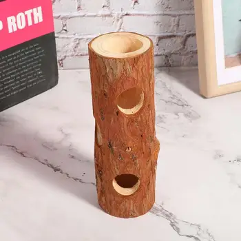 

Wooden Hamster Tunnel Chew Toy Ferret Gerbils Play Rest Exercise Tube Supplies