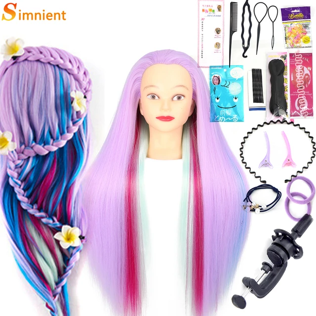 Synthetic Fiber Mannequin Head with Long Hair, Hairdresser