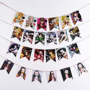 

6Pcs/Set Anime Demon Slayer: Kimetsu no Yaiba Kamado Tanjirou Nezuko Photocard Character Card With 1.5m Lanyard