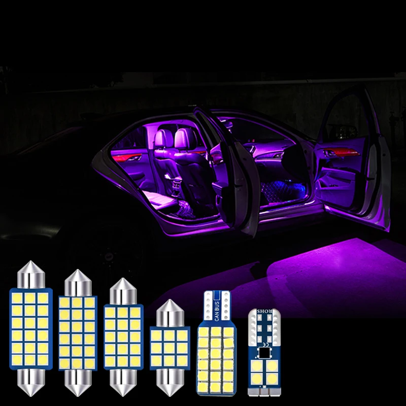 9pcs Error Free Auto LED Bulbs Car Interior Lighting Kit White Reading Lamp Indoor Lights For Skoda Kodiaq 2017 2018 2019