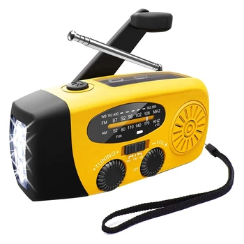 

Emergency Hand Crank Self Powered AM/FM NOAA Solar Weather Radio with LED Flashlight Emergency Power Bank for Smartphone