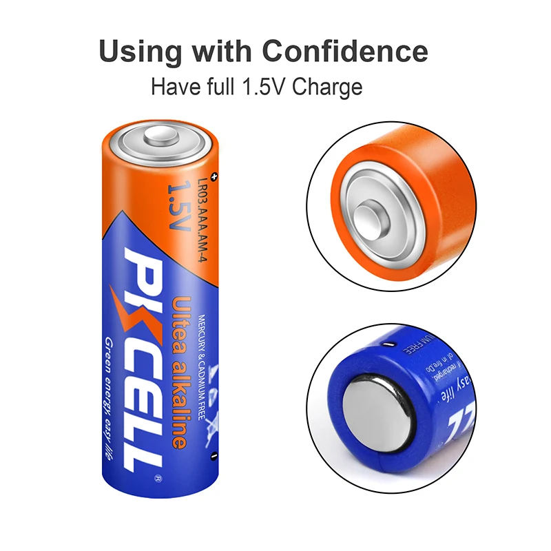 PKCELL LR03 1.5V Battery 3A LR03 AAA E92 AM4 MN2400Alkaline Dry Battery Superior UM4 MN2400 SUM4 LR3 HP16 AM4 400 20Pcs alkaline battery disposable battery