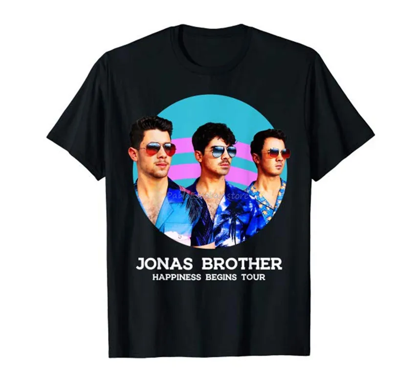 Jonas Brother Happiness Begins Tour, футболка, Топы, новинка, унисекс, забавная футболка