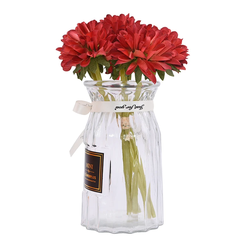 6Pcs/bunch Silk Chrysanthemum Flower Bouquet Artificial Silk Flowers for Home Wedding Decoration Silk Hydrangeas Fake Gerbera