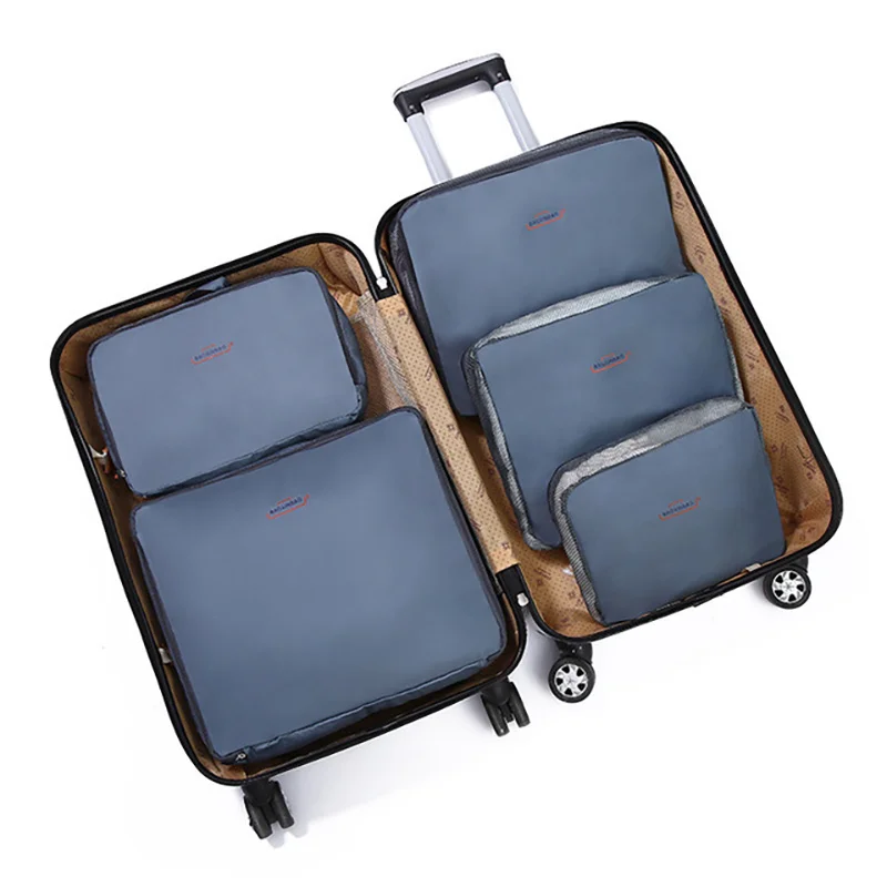 

5 PCS Luggage Organizer Set Travel Organizer Colthes Storage Bag 4 Colors Clothing Package Travel Pouch Cosmetics Storages Bags