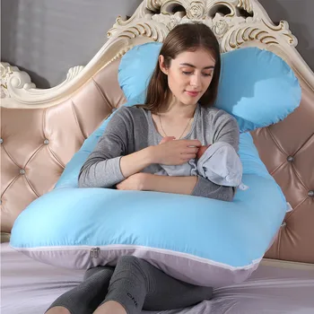 

Sleeping Support Soft Pillow For Pregnant Maternity Pregnant Solid Sleeping U-Shaped Pillow Abdominal Cushion #1125