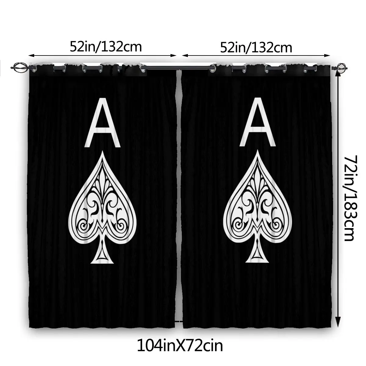 Солнцезащитная Штора для гостиной Ace Of Spades световая затеняющая занавеска для спальни затемненное окно s 52x72In