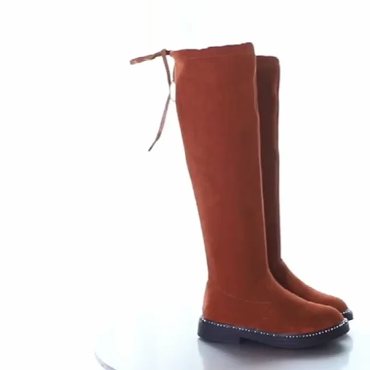 ; Тайвань XIA Yu yao Детские Сапоги выше колена тренд ботинки «мартенс» для детей на осень и зиму, сапоги "принцесса" - Цвет: brown single