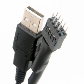 

24AWG Hot sale 9 pin Male to External USB A Male PC Mainboard Internal Data Extension Cable