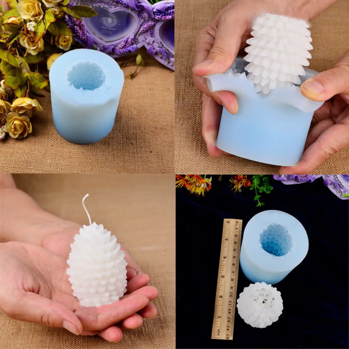 

Pine Cone Silicone Candle Mold Handmade Christmas Decorating Soap Craft Mould Aromatherapy Plaster Candle Wax Soap Mold Crafts