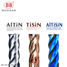 BB cnc Carbide End Mills Cortadores de Máquina de Moagem de Aço de Tungstênio Ferramentas 2 4 Flauta Chave de Metal Rosto Assento 6 8 12 milímetros Shank HRC40 ~ 60