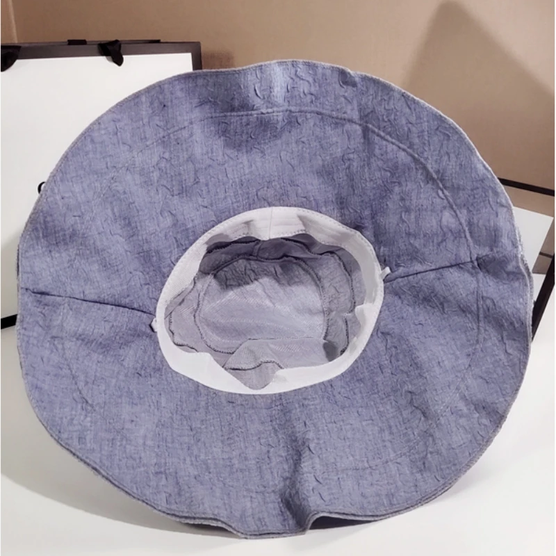 New Women Big Bow Sun Hat Wide Brim Summer Panama Hats For Women Fashion Beach Bucket Hat Female Shade Sun Caps