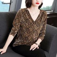 

Plus Size Tops 5XL Women Blouse v neck loose Shirt 2021 New autumn long Sleeve Blouse Office Ladies Shirt Blusas Femme Clothing