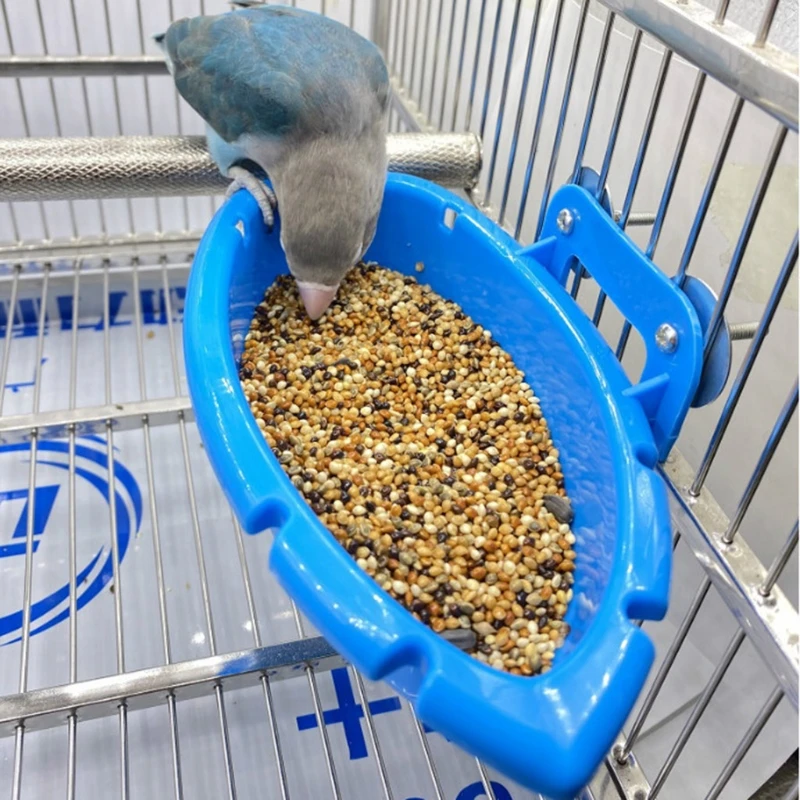 C90D Bird Water Bathtub Pet Parrots Cage Hanging Feeder Bowl Bathing Toy Shower Box Bird Cleaning Tool Cage Accessories for