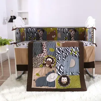 7pcs Embroidery Baby Bedding Set Cotton Crib Bedding Children Bed Protector Tour De Lit Bebe 4bumper Duvet Bed Cover Bed Skirt Buy At The Price Of 80 In Aliexpress Com Imall Com
