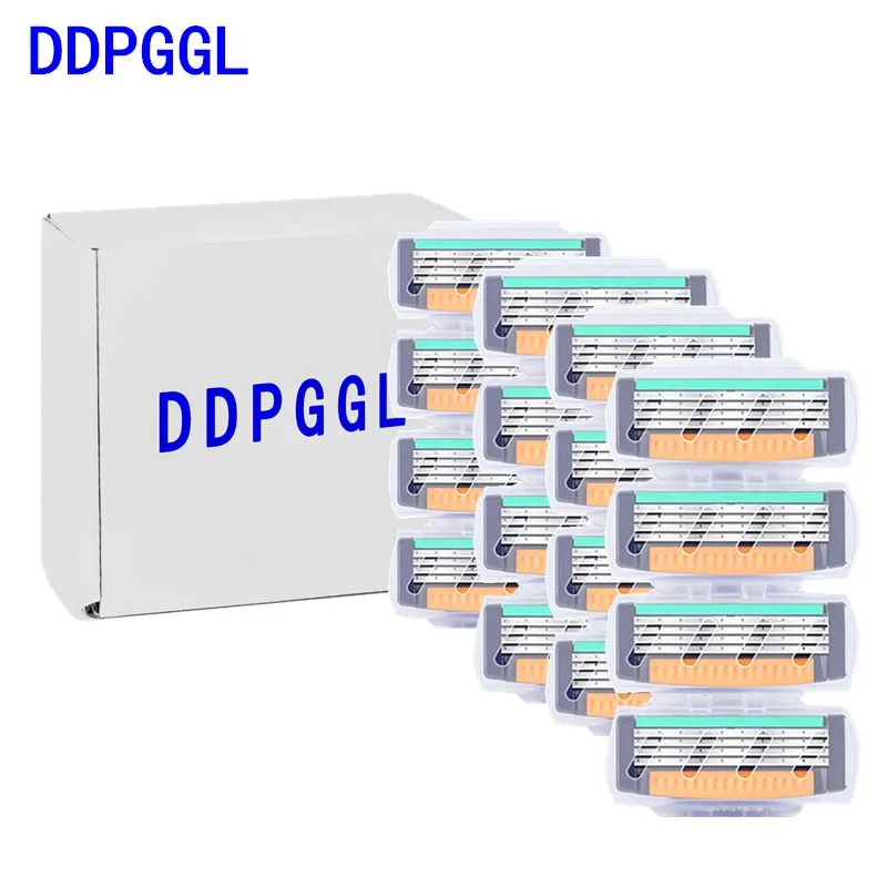 

DDPGGL Men 4 Layers Shaver Razor Blades Manual Hair Remover Men High Quality Steel Shaving Razor Cartridge 16pcs/lot