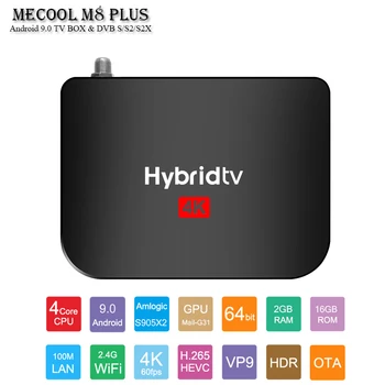 

Mecool M8 Plus Receptor Android 9.0 TV BOX Dual Mode Support Satellite TV Receiver Amlogic 905X2 2GB 16GB TV Box 4K H.265
