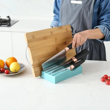

1PCS Cutting Board Rack Storage Box Kitchen Finishing Drain Storage Horizontal Knife Holder Cutting Board Rack Combination