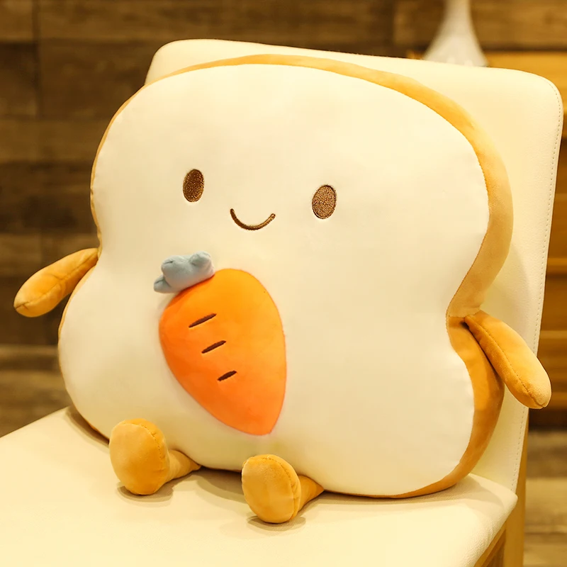 

Toast Bread Pattern Shape Cushion Blanket Sleeping Use for Office Sofa Cartoon Style