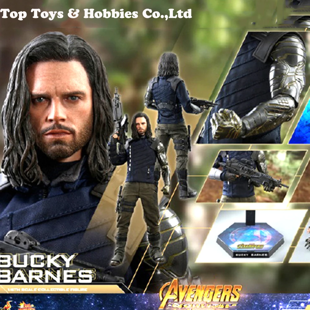 

In stock HOTTOYS MMS509 Full Set Avenger Bucky Barnes Winter Soldier White Wolf Action Figure Model for Fans Christmas gift