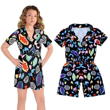 Необычный комбинезон для девочек-подростков; Летний комбинезон на Хэллоуин; повседневные Комбинезоны с принтом для детей; повседневная одежда для детей 5, 8, 10, 12 лет