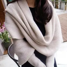  10 Colors Women Knitted Sweater Tops Scarf with Sleeve Wrap Winter Warm Shawl Scarves Sweaters 