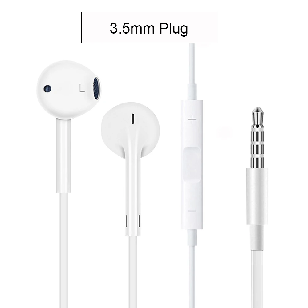 Оригинальные наушники Apple для мобильного телефона Apple EarPods с 3,5 мм наушниками для iPhone 8/X/XS/11 iPad Macbook с микрофоном - Цвет: 3.5mm plug