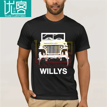 

Short Sleeve Cool Casual Car Fans 1941 Jeep Willys MB Grill View with Model Dark Color T Shirt O-Neck T Shirt Men
