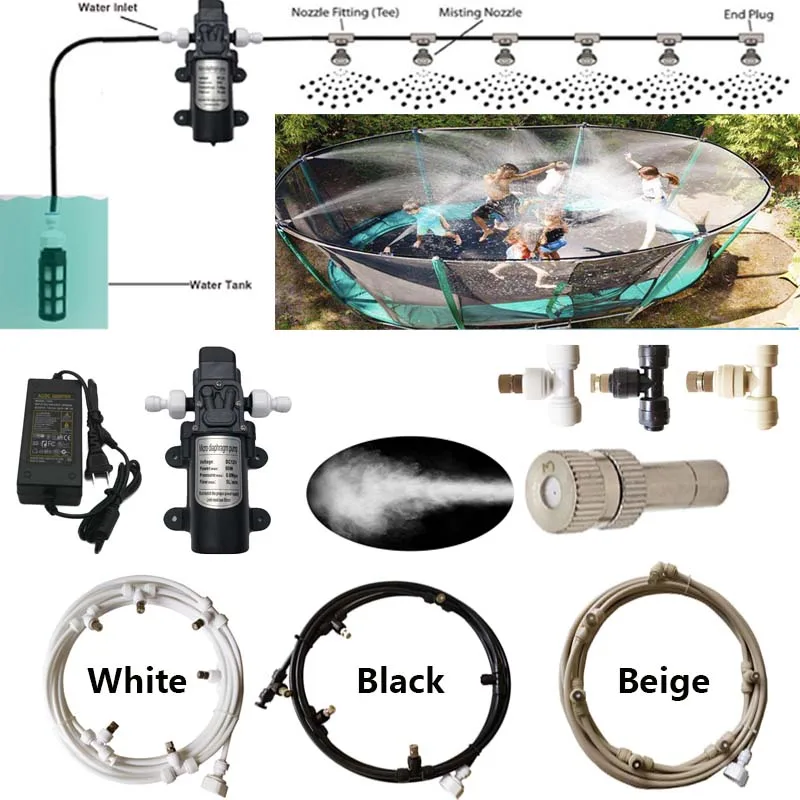 Details about   31FT Water Sprayer Misting Cooling System Electric Pump Kit With Filter Garden 