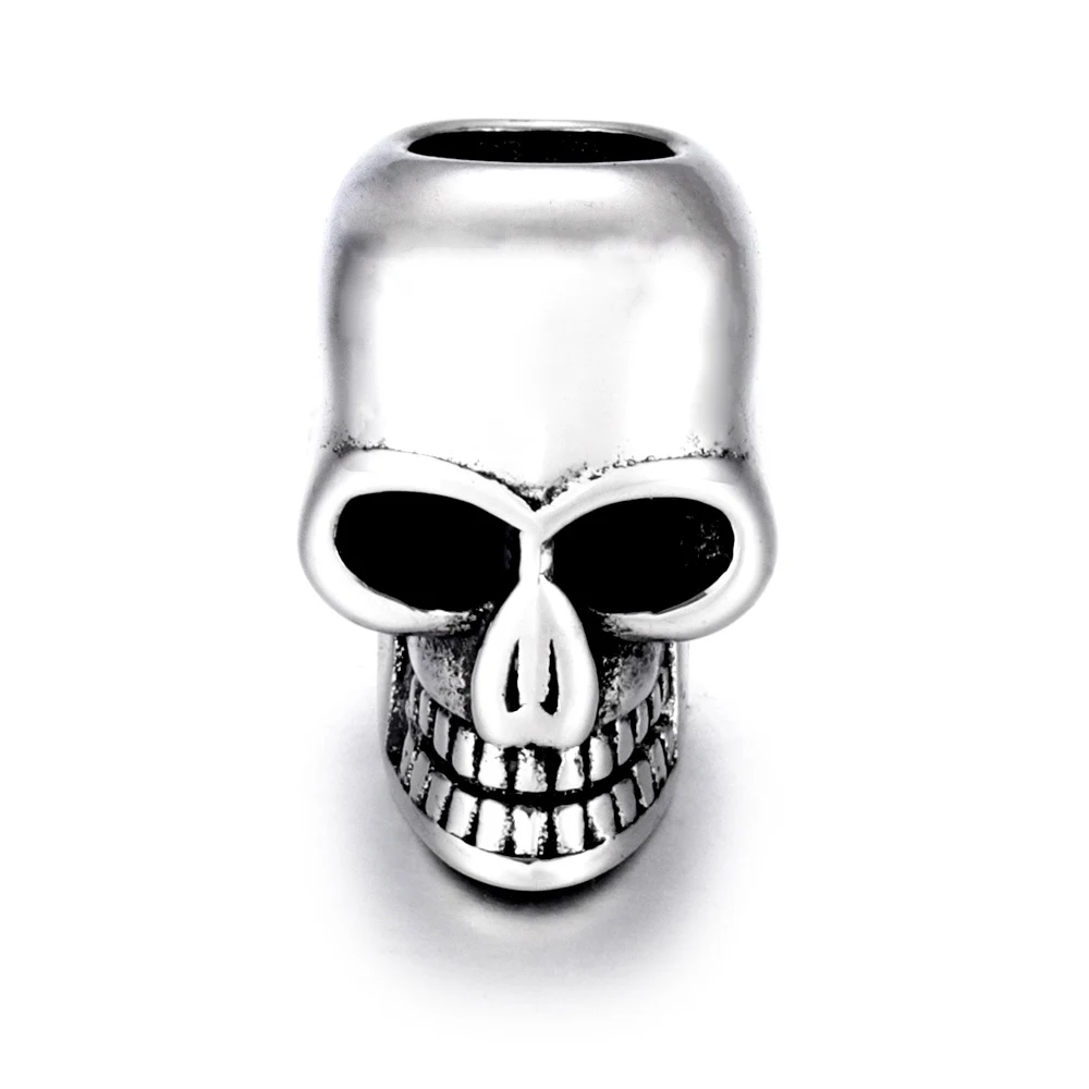 

Stainless Steel Skull Bead Polished 5mm Large Hole Beads Metal Charms DIY Bracelet Components Jewelry Making Accessories