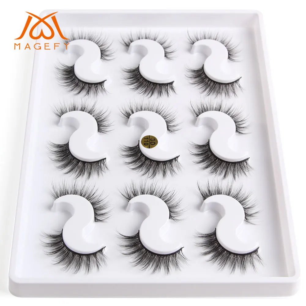 MGY7091-3D110 3/4/9 пар 3D искусственной норки ресницы Мягкие Накладные ресницы тонкими природных& густые накладные ресницы, ручная раобота, ресницы для наращивания, инструмент для макияжа - Цвет: MGY7091-3D110