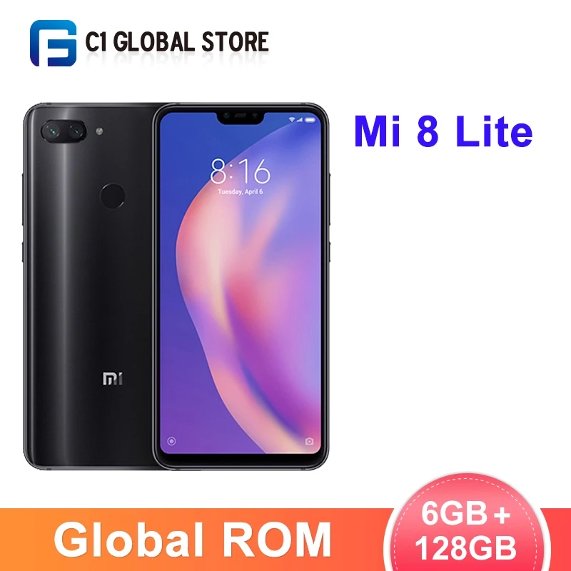 Global rom Xiaomi Mi 8 Lite 6 ГБ 128 мобильный телефон Восьмиядерный процессор Snapdragon 660