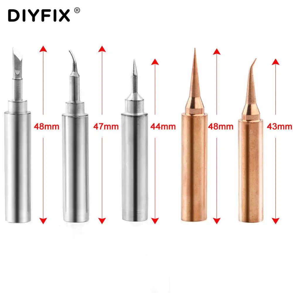 DIYFIX 5 в 1 Набор наконечников для паяльника Бессвинцовая сварка для Hakko 936 паяльная станция BGA паяльник набор инструментов