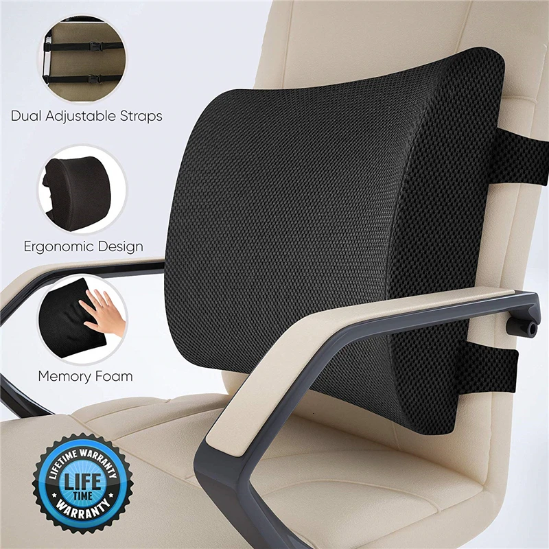 Soft Memory Foam Lumbar Support Back Massager Waist Cushion Pillow For Chairs in the Car Seat Pillows Home Office Relieve Pain