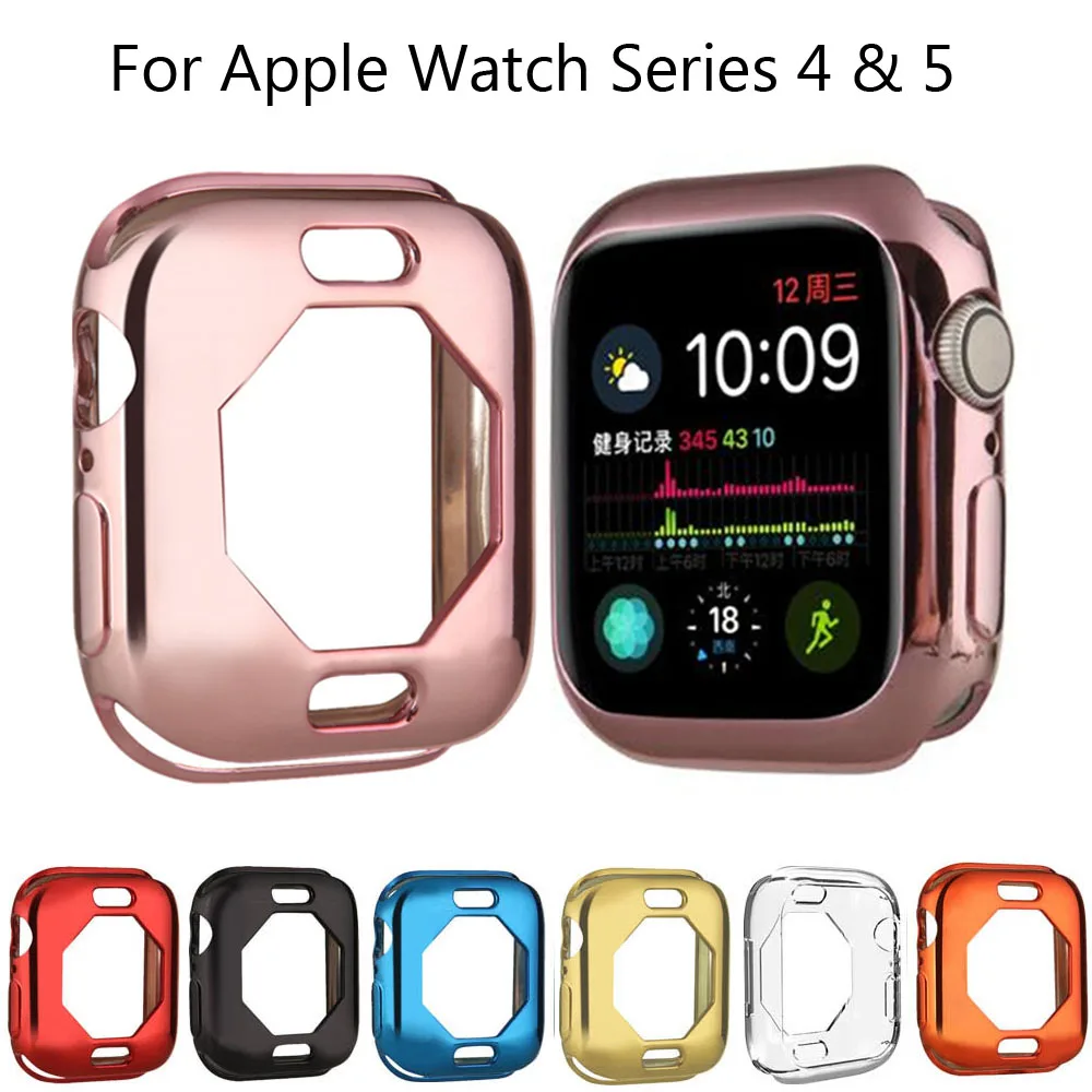 Полностью защищающий силиконовый мягкий чехол для Apple Watch iWatch Series 4 5 44 мм 40 из ТПУ с