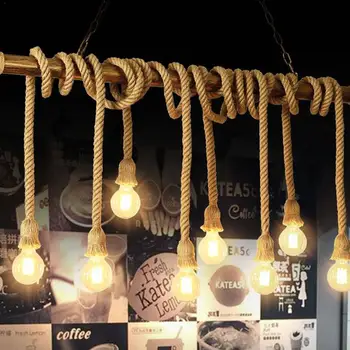 

Woven Thick Hemp Rope Power Cord Chandelier Hanging Wire Lighting Accessories For Table Floor Wall Lighting Accessories