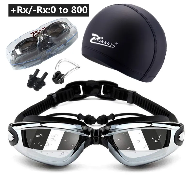 Очки для плавания Rx оптические рецептурные взрослых и детей при близорукости с