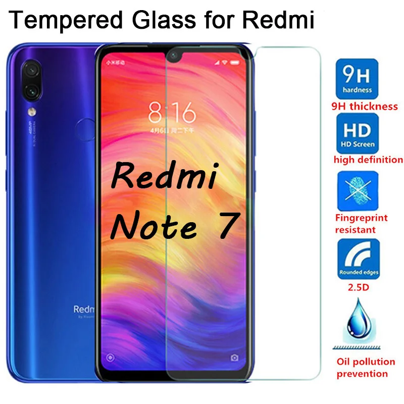 Защитная пленка для телефона Xiaomi Redmi Note 8T 8 7 6 Pro 5A Prime, Защитное стекло для экрана Redmi Note 7 5 Pro 4 3, переднее стекло