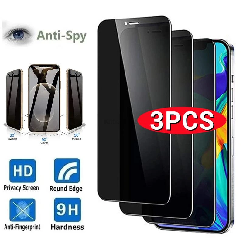 phone protector 3PCS HD Anti-Spy Tempered Glass For Huawei Honor 50 8X 9X 8A v9 30 Lite 20 Pro Huwei P30 Lite P20 Lite Y9 Prime Privacy Screen phone glass protector