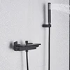 MYQualife Matte Black Bathroom Faucet 2 Function Bathtub Facuet  Wall Mounting Cold and Hot Shower Faucet Waterfall 4