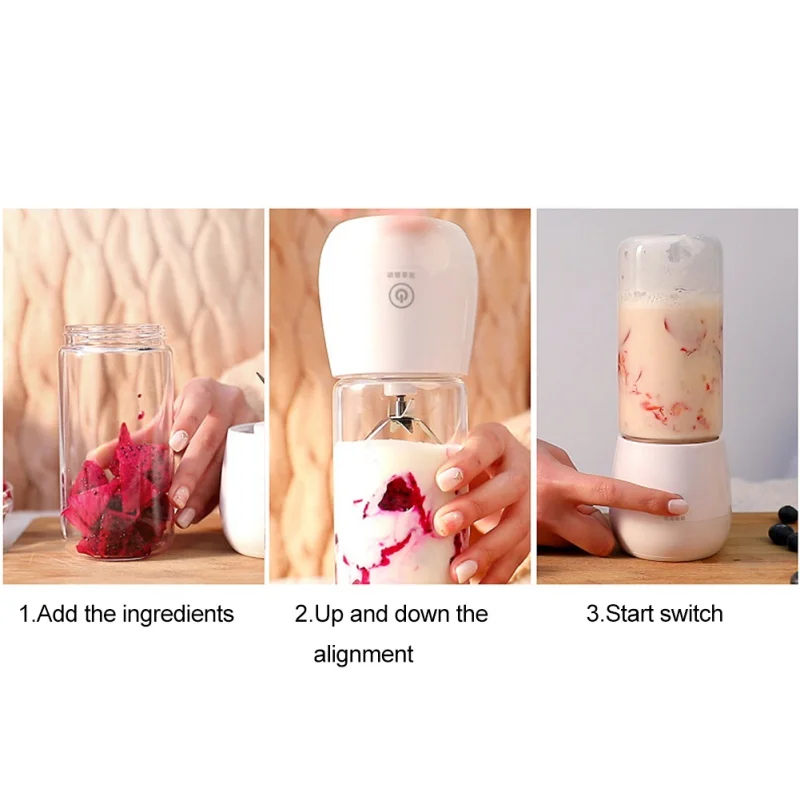 Бытовая USB электрическая соковыжималка с зарядкой портативная кухонная Мелкая