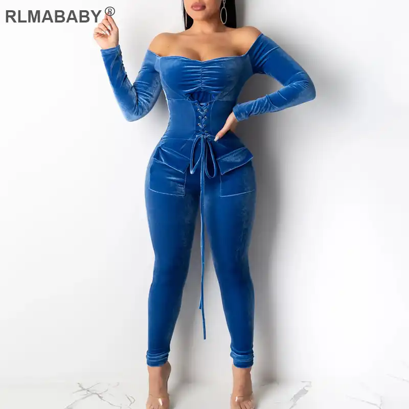 ladies velvet jumpsuit