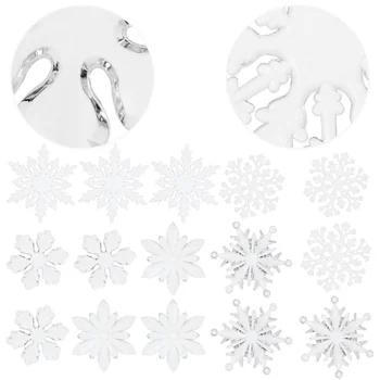 

15pcs Acrylic Snowflake Ornaments Snowflake Christmas Decorative Hanging Decor